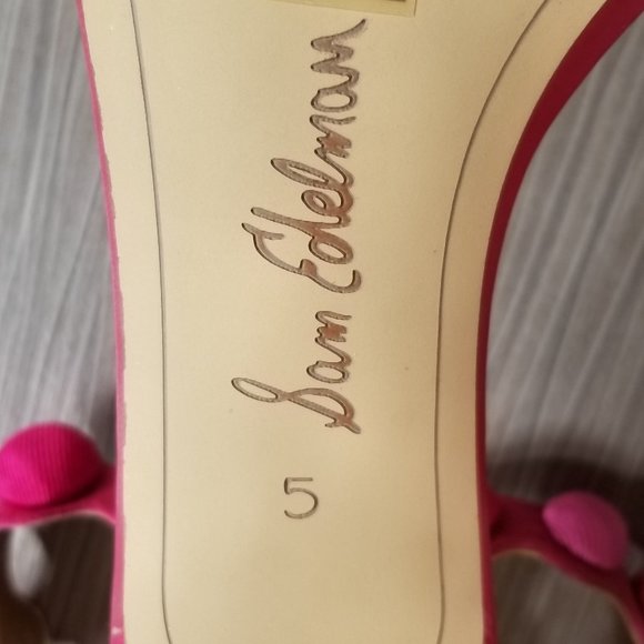 Sam Edelman Addison Pom Pom Heel Pump, Pink Leather, Womens Size 5 M / 35 - Picture 10 of 12